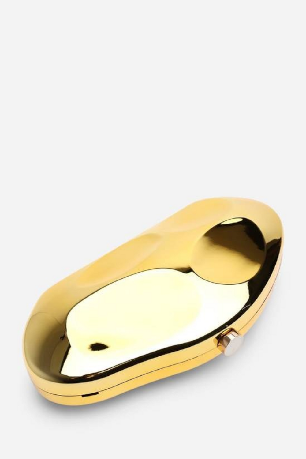 Wholesale Gold Sculpted Evening Clutch - Hard Case Evening Bag