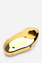 Wholesale Gold Sculpted Evening Clutch - Hard Case Evening Bag