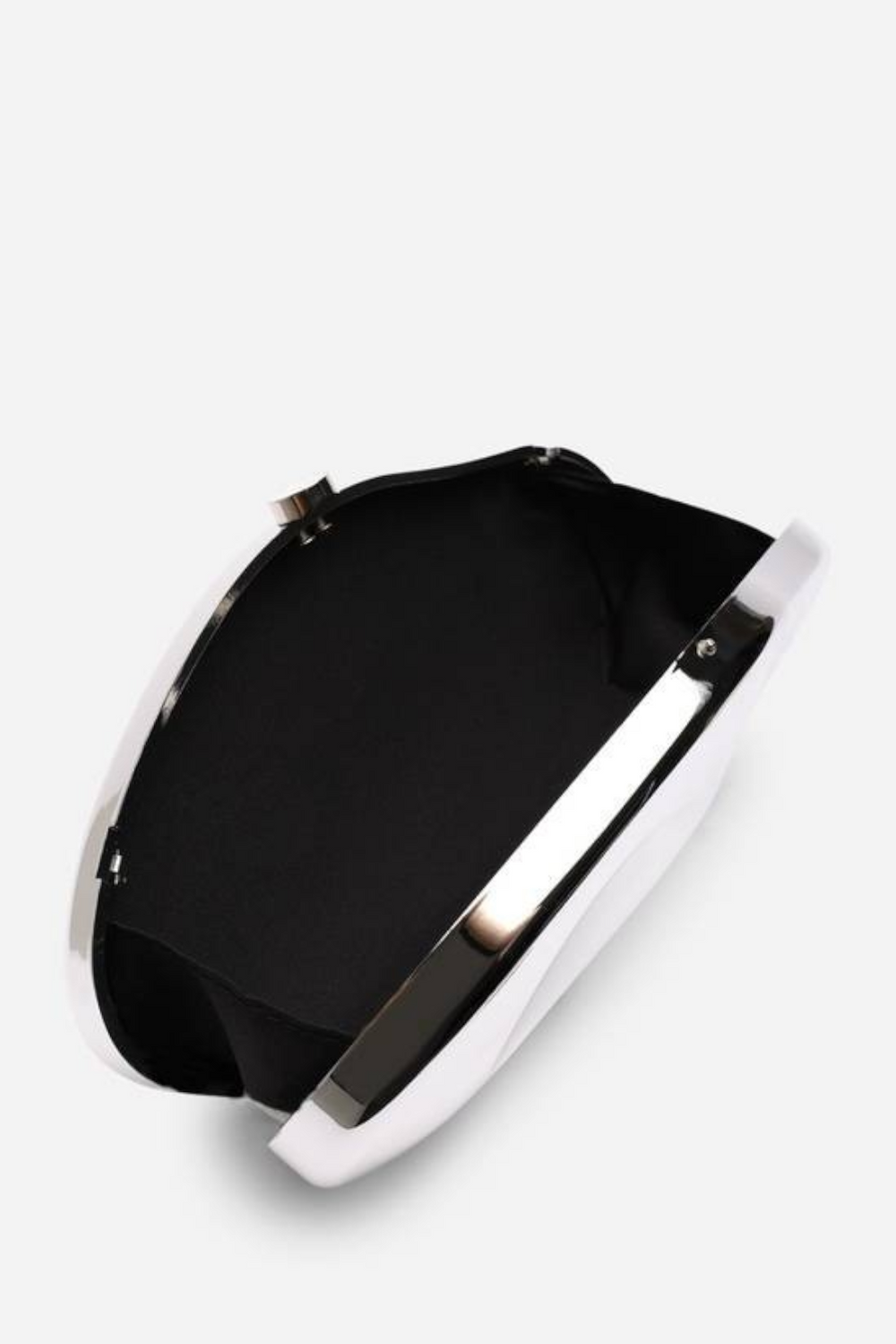 Wholesale Silver Sculpted Evening Clutch - Hard Case Evening Bag
