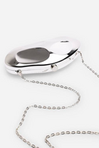 Wholesale Silver Sculpted Evening Clutch - Hard Case Evening Bag