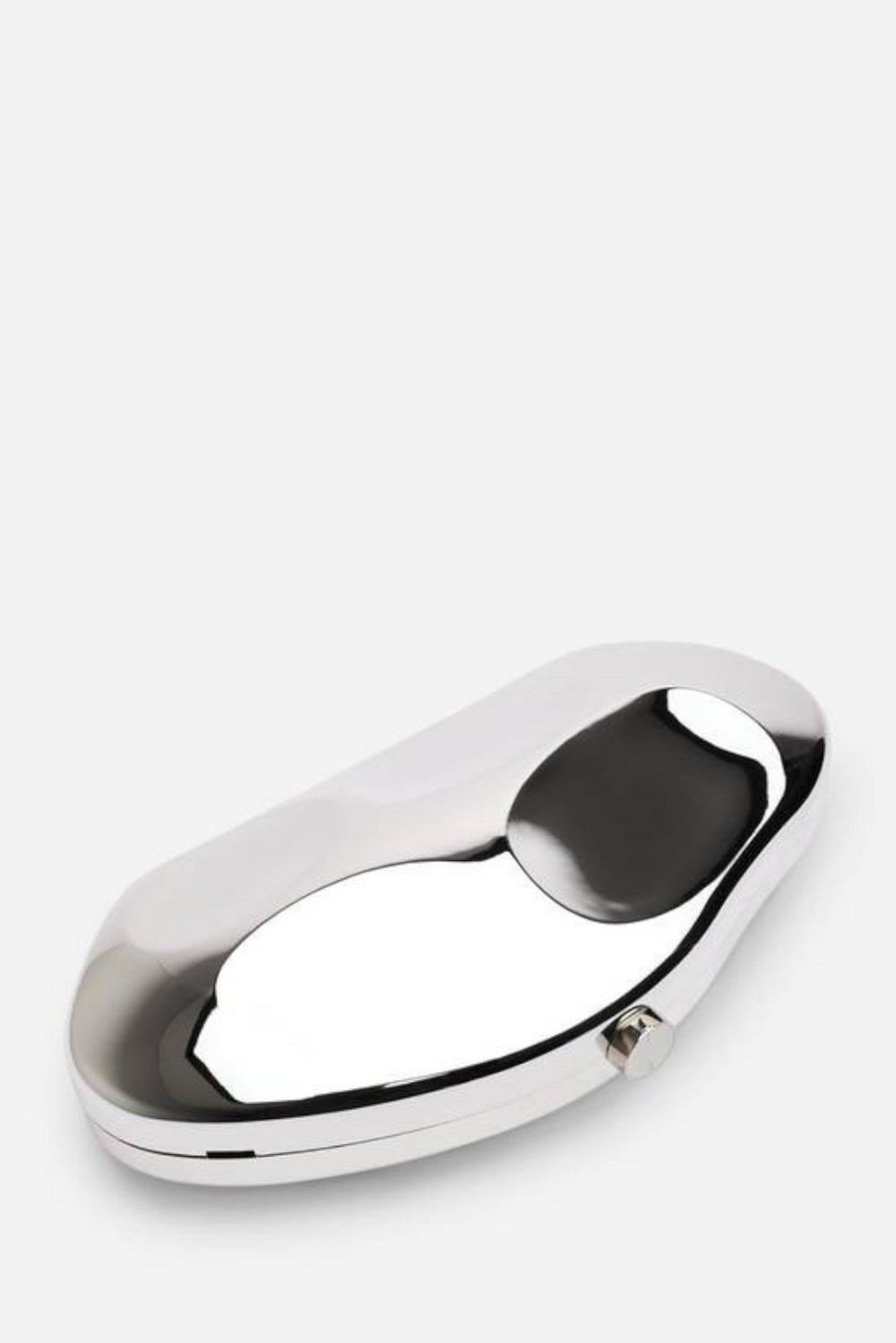 Wholesale Silver Sculpted Evening Clutch - Hard Case Evening Bag