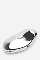 Wholesale Silver Sculpted Evening Clutch - Hard Case Evening Bag