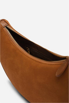 Wholesale Premium Cognac Suede Bag - Adjustable Half-Moon Shoulder & Crossbody