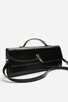 Black Textured EEL Clutch – Wholesale Top-Handle Handbag