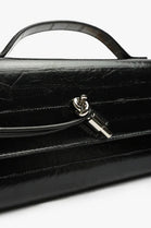 Black Textured EEL Clutch – Wholesale Top-Handle Handbag