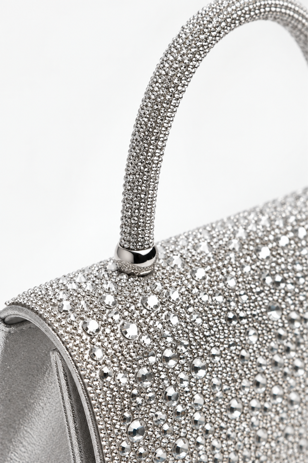 Wholesale Silver Rhinestone Evening Top-Handle Bag