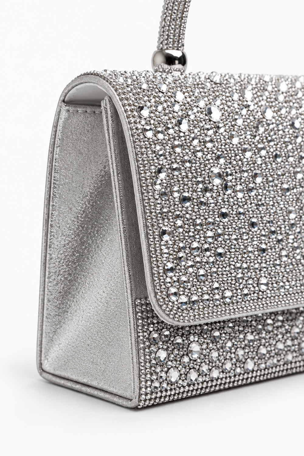 Wholesale Silver Rhinestone Evening Top-Handle Bag