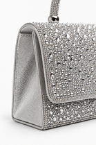 Wholesale Silver Rhinestone Evening Top-Handle Bag