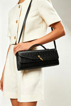 Black Ostrich Clutch – Wholesale Top-Handle Handbag