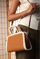 Wholesale Tote Bag with Cross Body Strap In Tan
