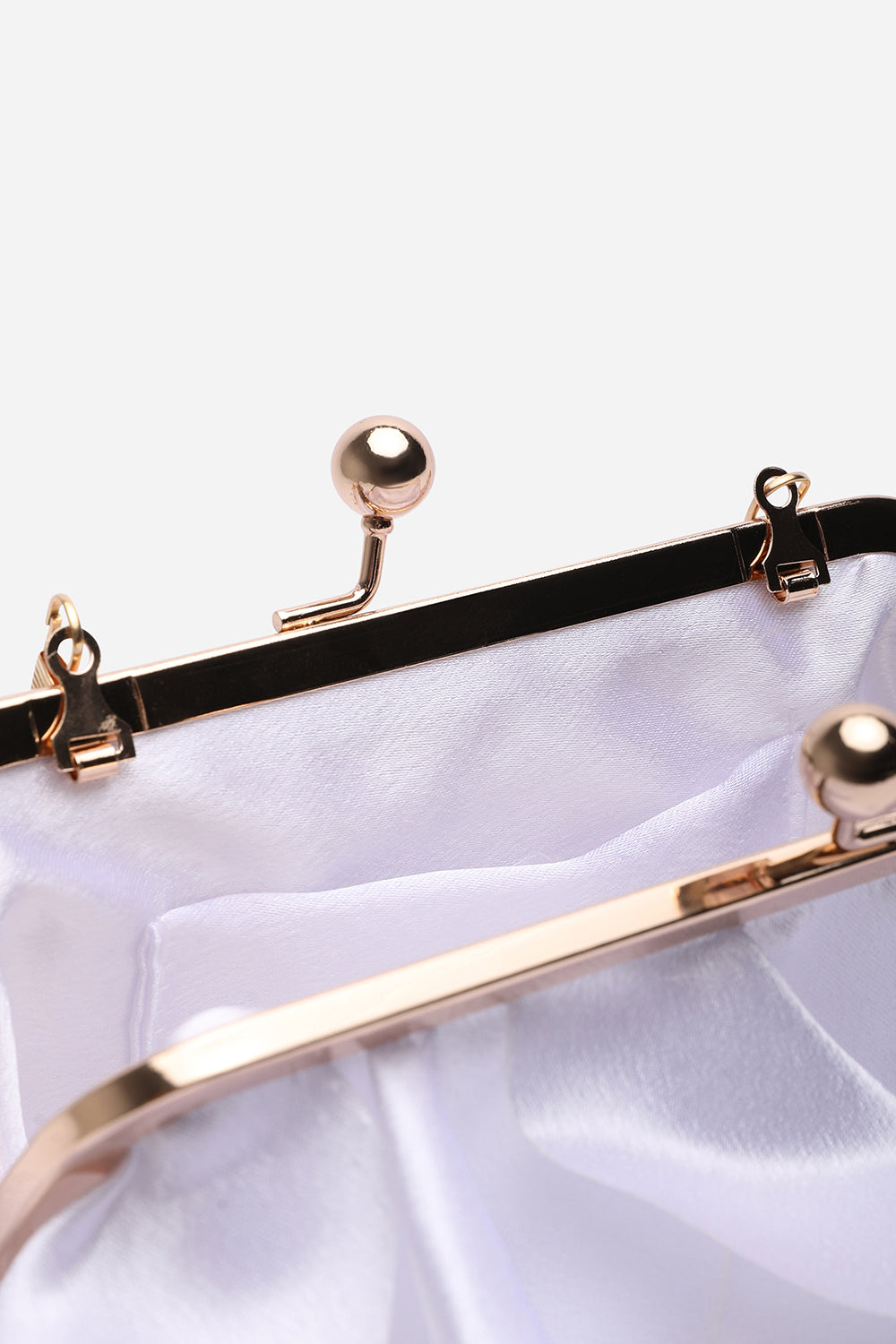 Wholesale Silver Ruffled Clutch with Detachable Gold Chain