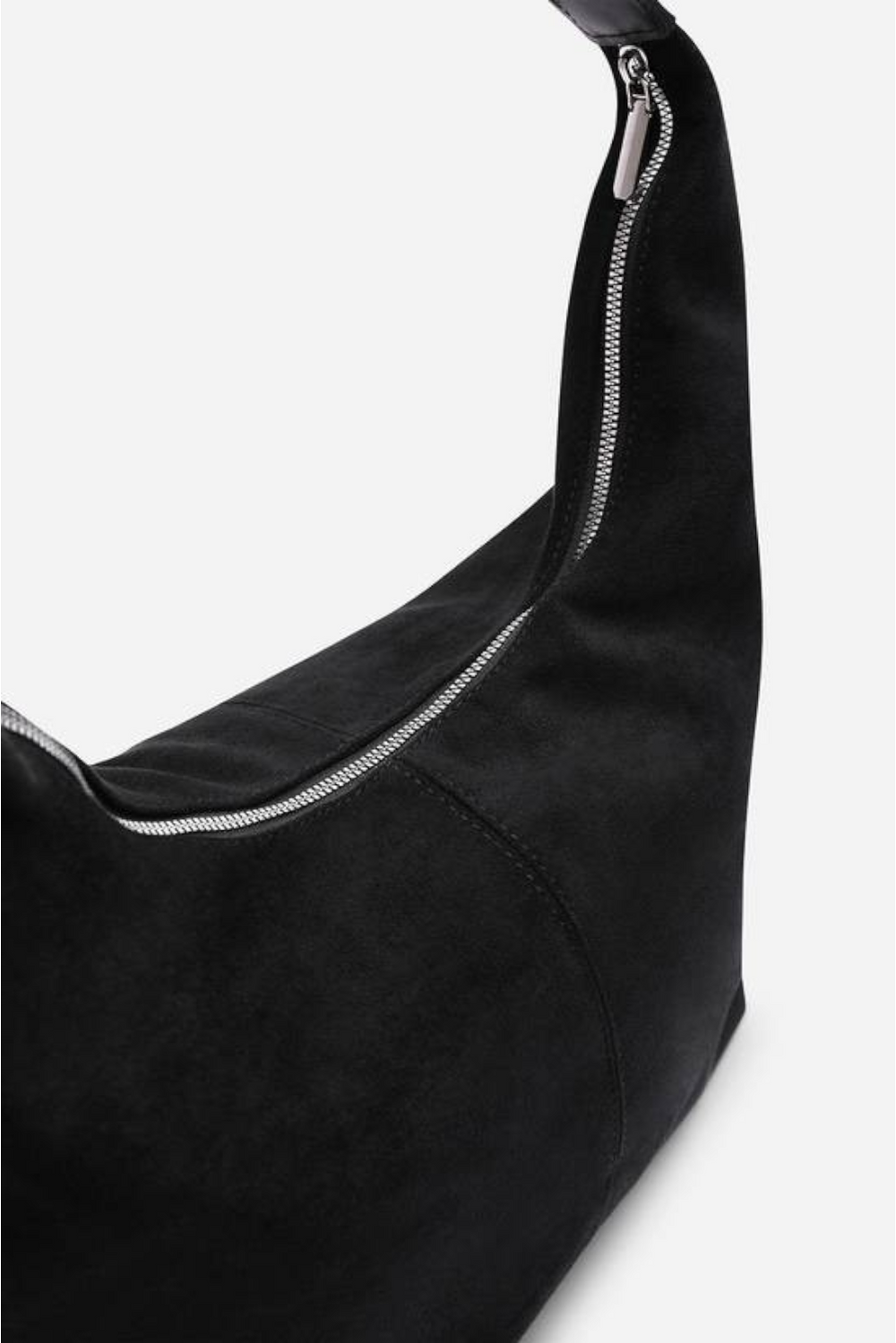 Wholesale Premium Slouchy Black Suede Shoulder Bag
