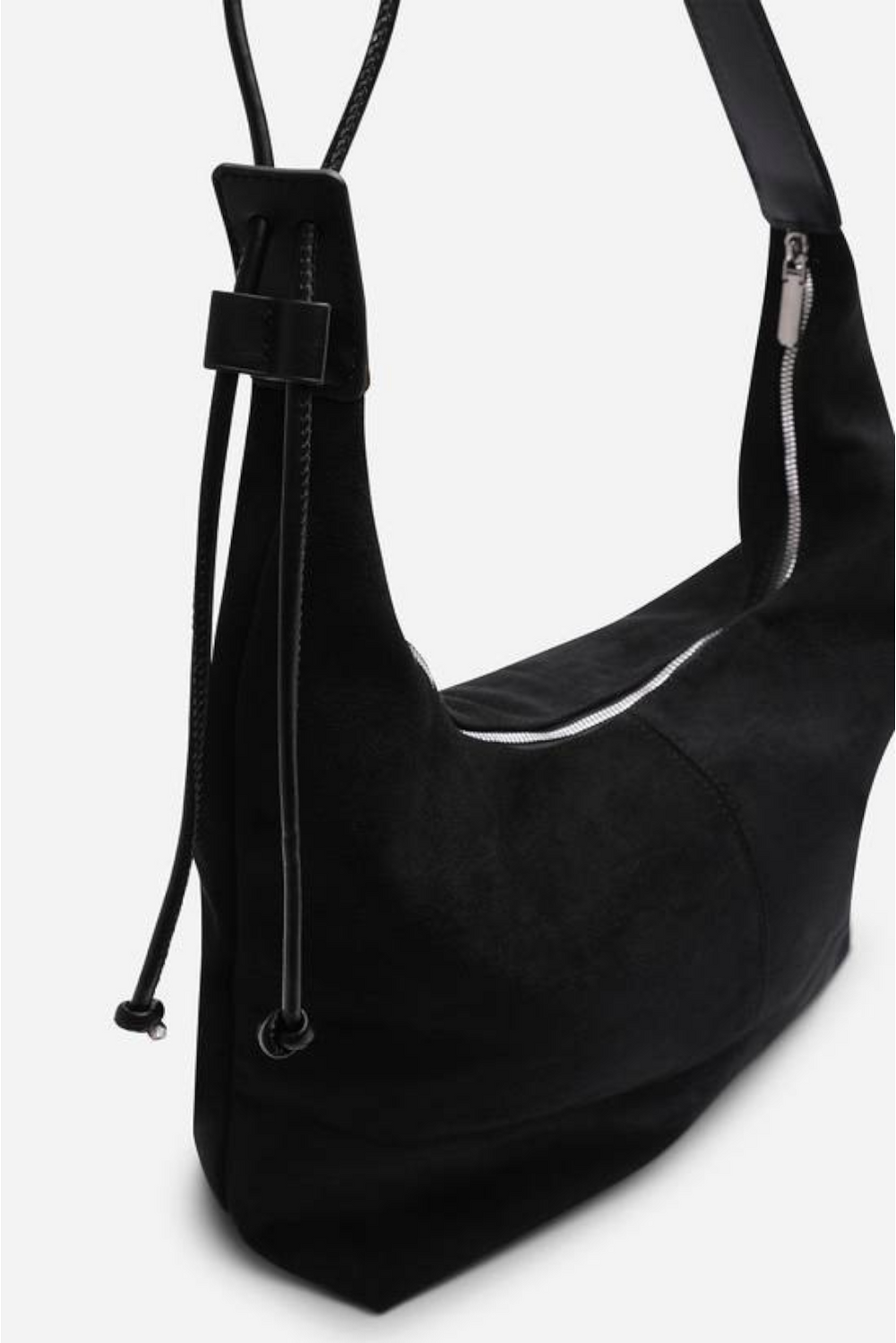 Wholesale Premium Slouchy Black Suede Shoulder Bag