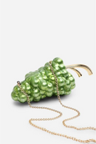 Wholesale Green Grape Sculptural Evening Clutch with Gold-Tone Detailing
