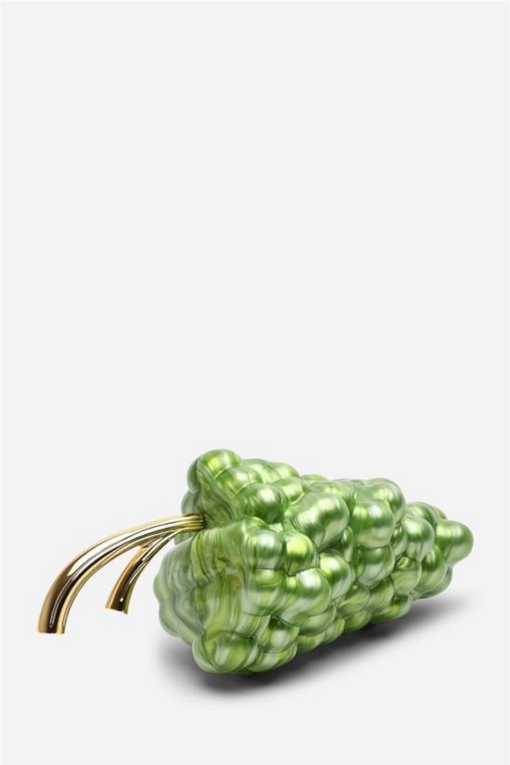 Wholesale Green Grape Sculptural Evening Clutch with Gold-Tone Detailing