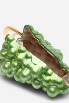 Wholesale Green Grape Sculptural Evening Clutch with Gold-Tone Detailing