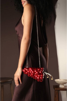 Wholesale Maroon Grape Sculptural Evening Clutch with Gold-Tone Detailing