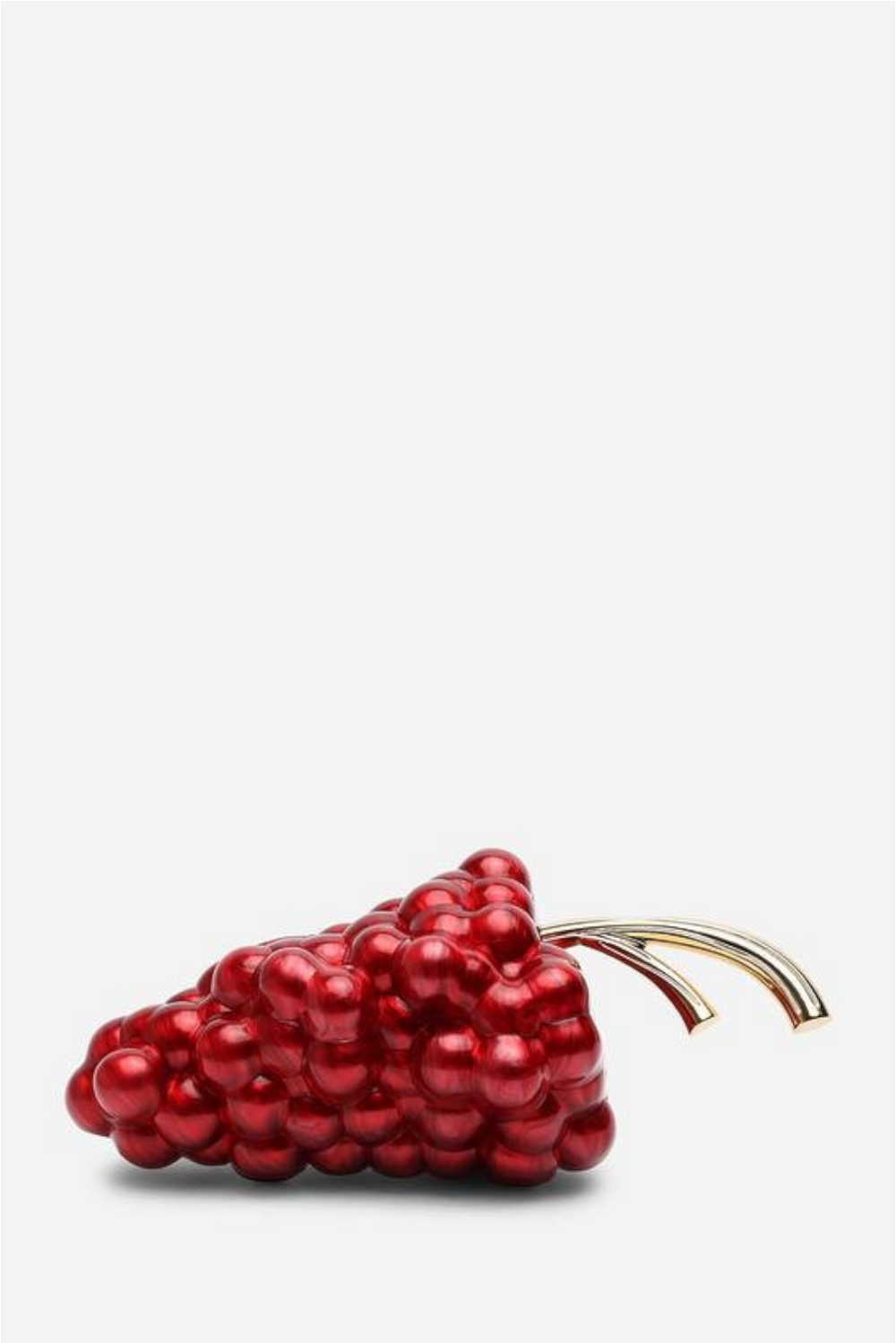 Wholesale Maroon Grape Sculptural Evening Clutch with Gold-Tone Detailing