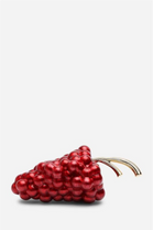 Wholesale Maroon Grape Sculptural Evening Clutch with Gold-Tone Detailing