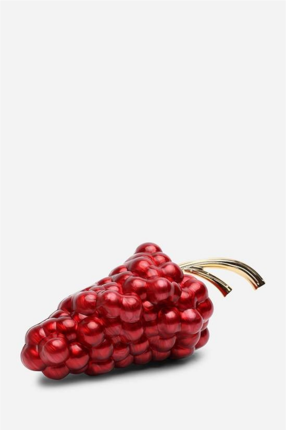 Wholesale Maroon Grape Sculptural Evening Clutch with Gold-Tone Detailing