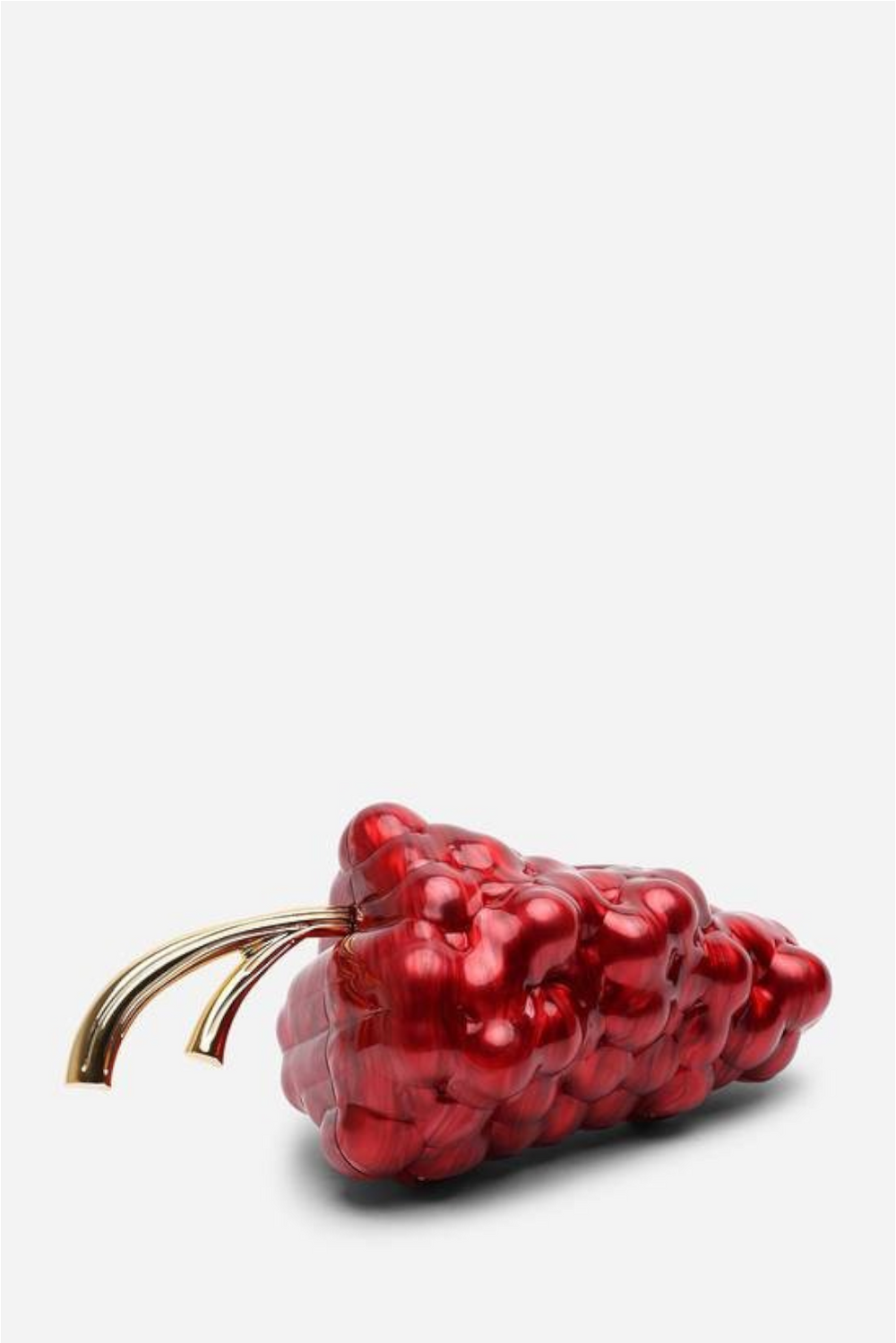 Wholesale Maroon Grape Sculptural Evening Clutch with Gold-Tone Detailing