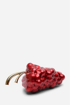 Wholesale Maroon Grape Sculptural Evening Clutch with Gold-Tone Detailing