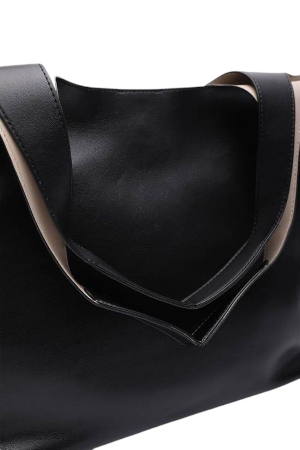 Black Large Faux Leather Shoulder Tote Bag | Wholesale