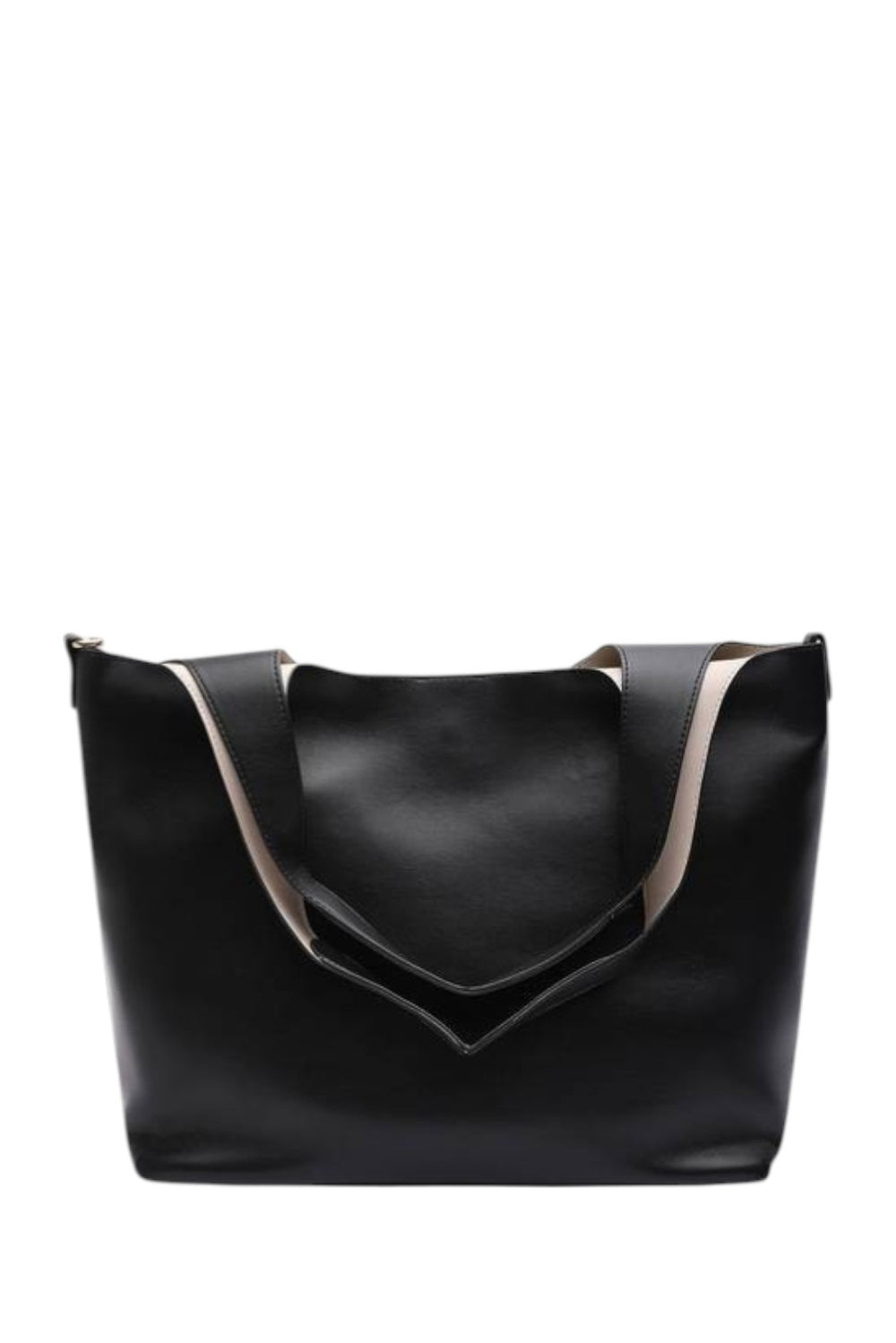 Black Large Faux Leather Shoulder Tote Bag | Wholesale