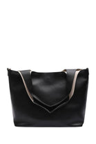 Black Large Faux Leather Shoulder Tote Bag | Wholesale
