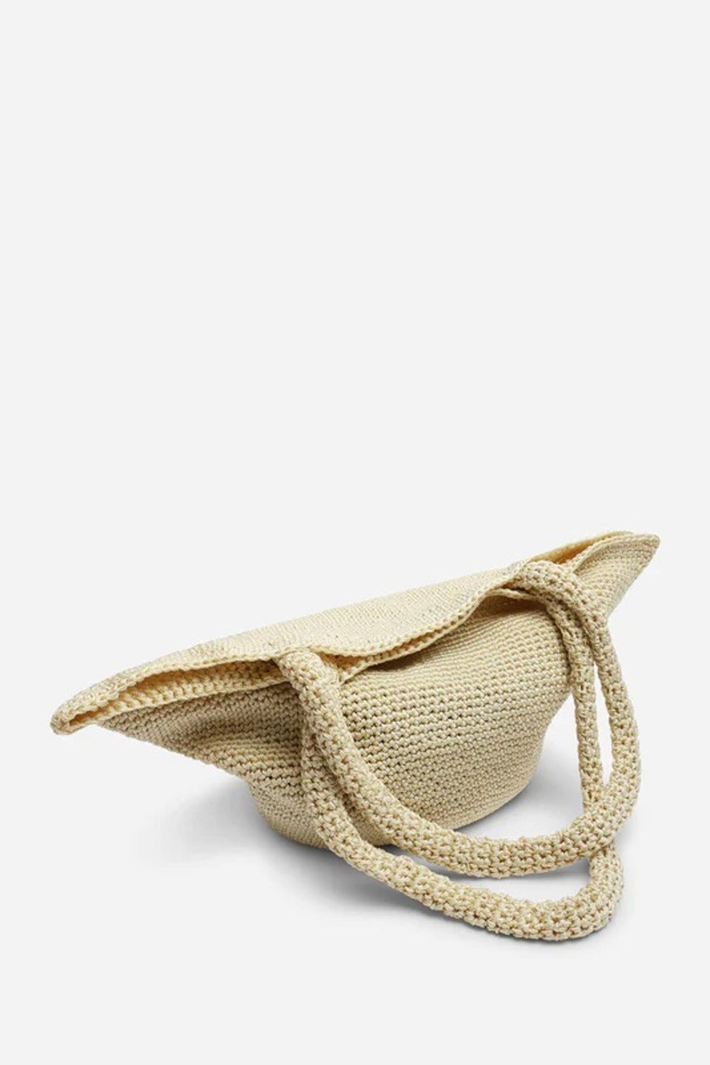 Hand-Crocheted Cream Woven Shoulder Tote – Wholesale Handbag