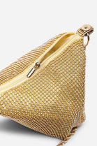 Women's Gold Rhinestone Clutch with Twisted Rope Chain