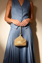 Women's Gold Rhinestone Clutch with Twisted Rope Chain
