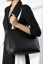 Wholesale Women's Premium Faux Leather Tote Bag - Black
