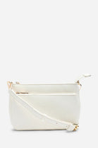 Double Zip Crossbody Bag in White - Wholesale