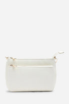Double Zip Crossbody Bag in White - Wholesale