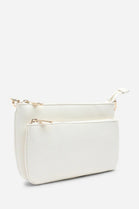 Double Zip Crossbody Bag in White - Wholesale