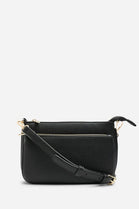 Double Zip Crossbody Bag in Black - Wholesale