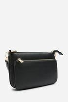 Double Zip Crossbody Bag in Black - Wholesale