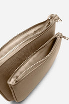 Double Zip Crossbody Bag in Tan - Wholesale