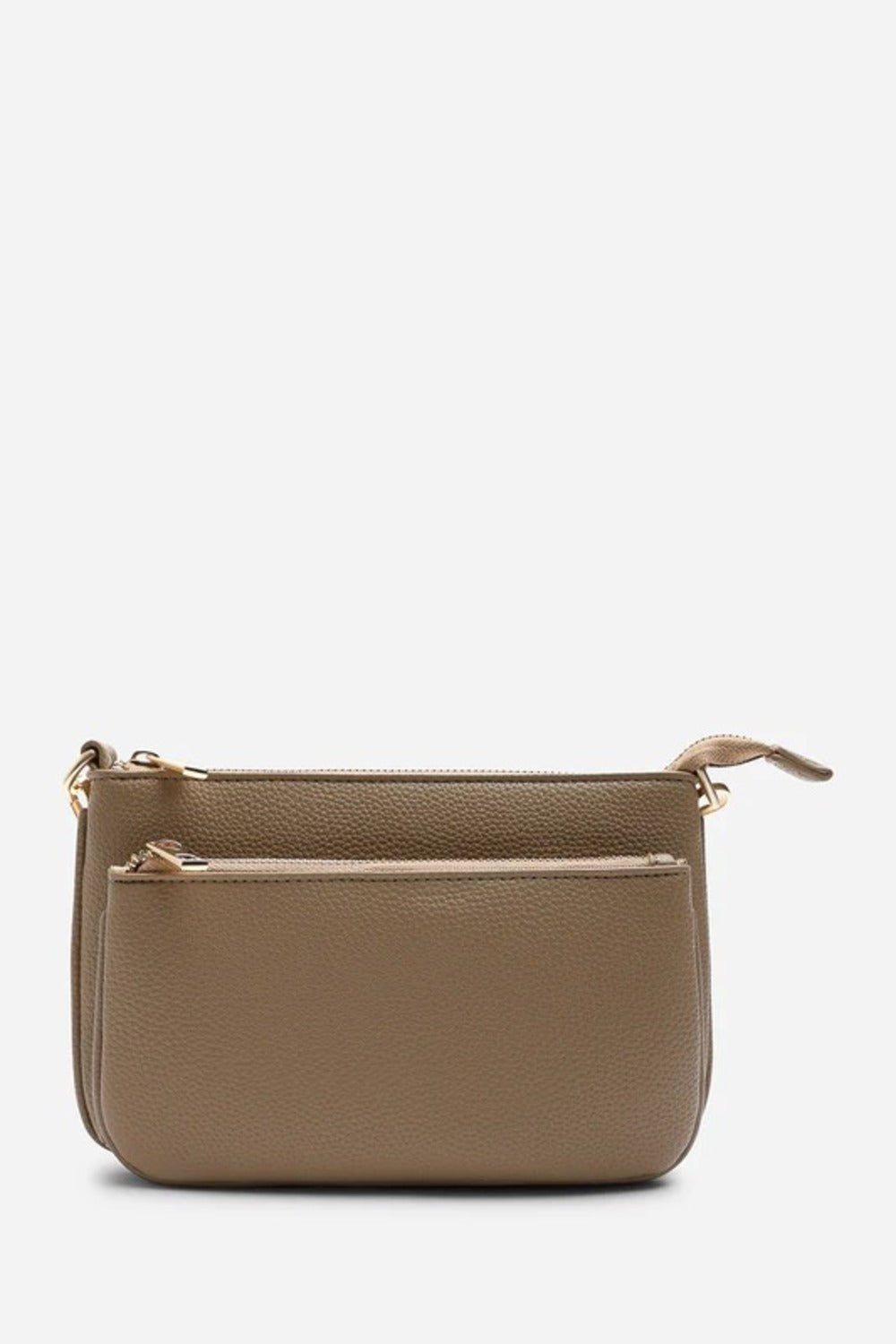 Double Zip Crossbody Bag in Tan - Wholesale