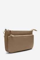 Double Zip Crossbody Bag in Tan - Wholesale