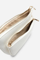 Double Zip Crossbody Bag in White - Wholesale