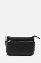 Double Zip Crossbody Bag in Black - Wholesale