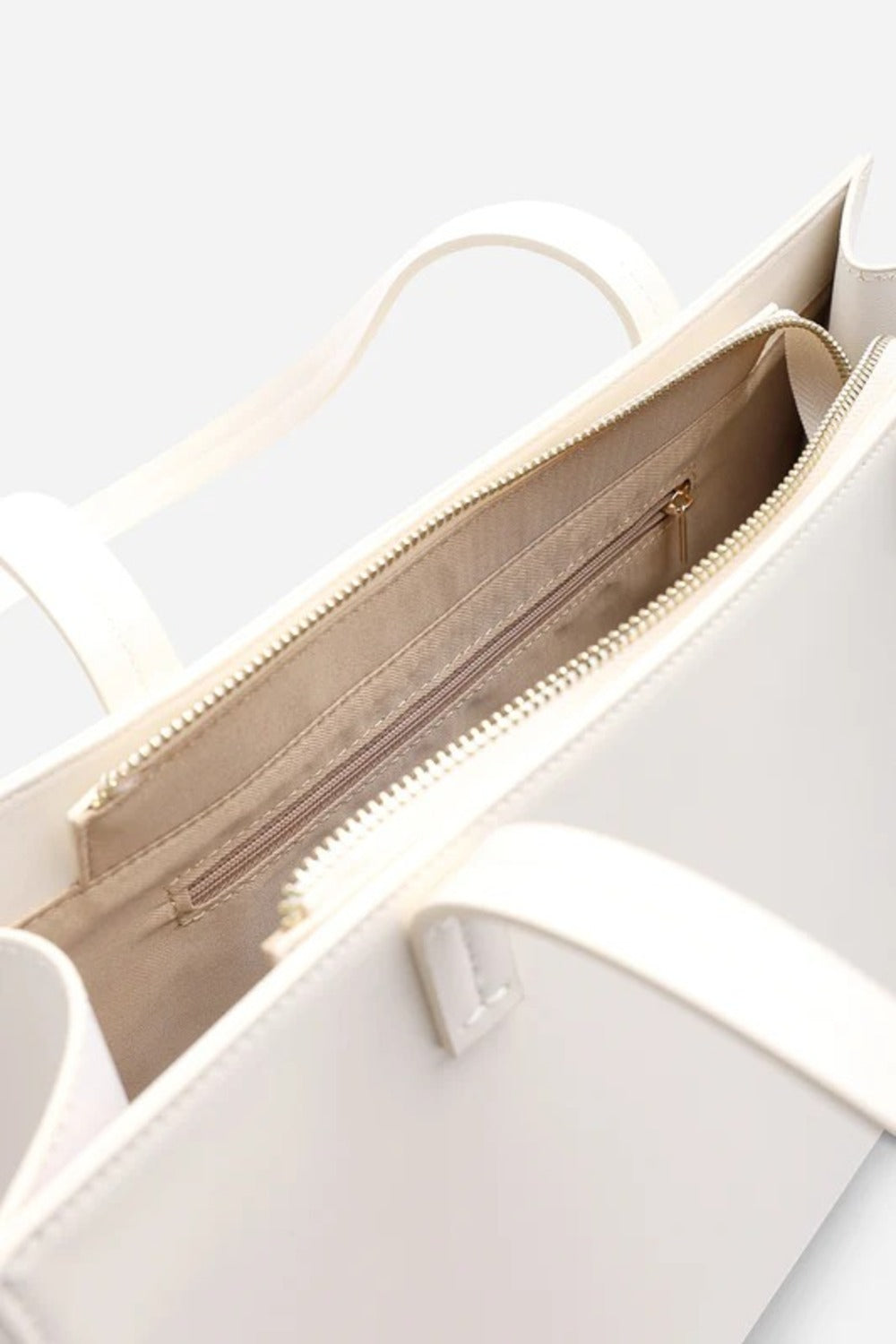 Bulk Pack Structured Matte Faux Leather Cream White Shoulder Bag