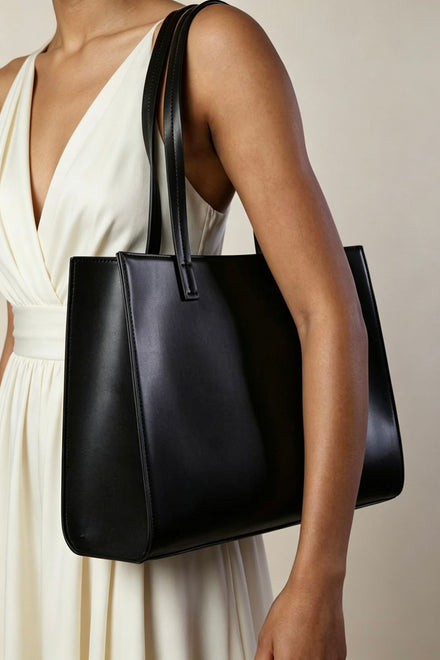 Bulk Pack Structured Matte Faux Leather Black Shoulder Bag