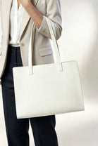 Bulk Pack Structured Matte Faux Leather Cream White Shoulder Bag