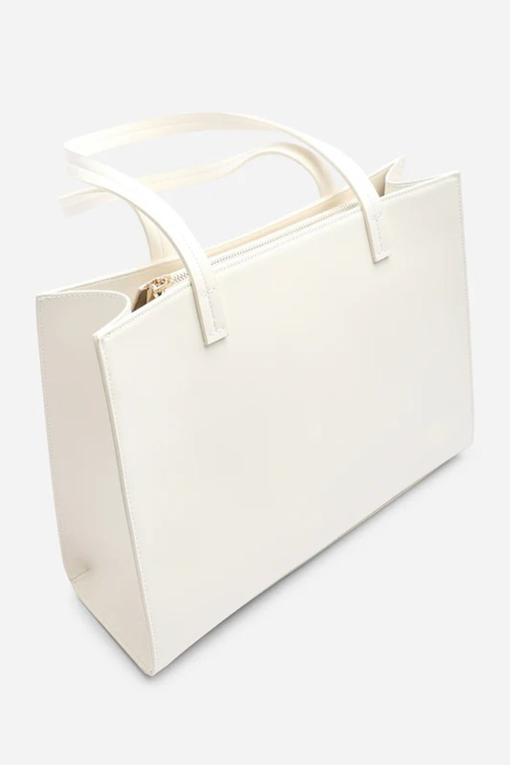 Bulk Pack Structured Matte Faux Leather Cream White Shoulder Bag