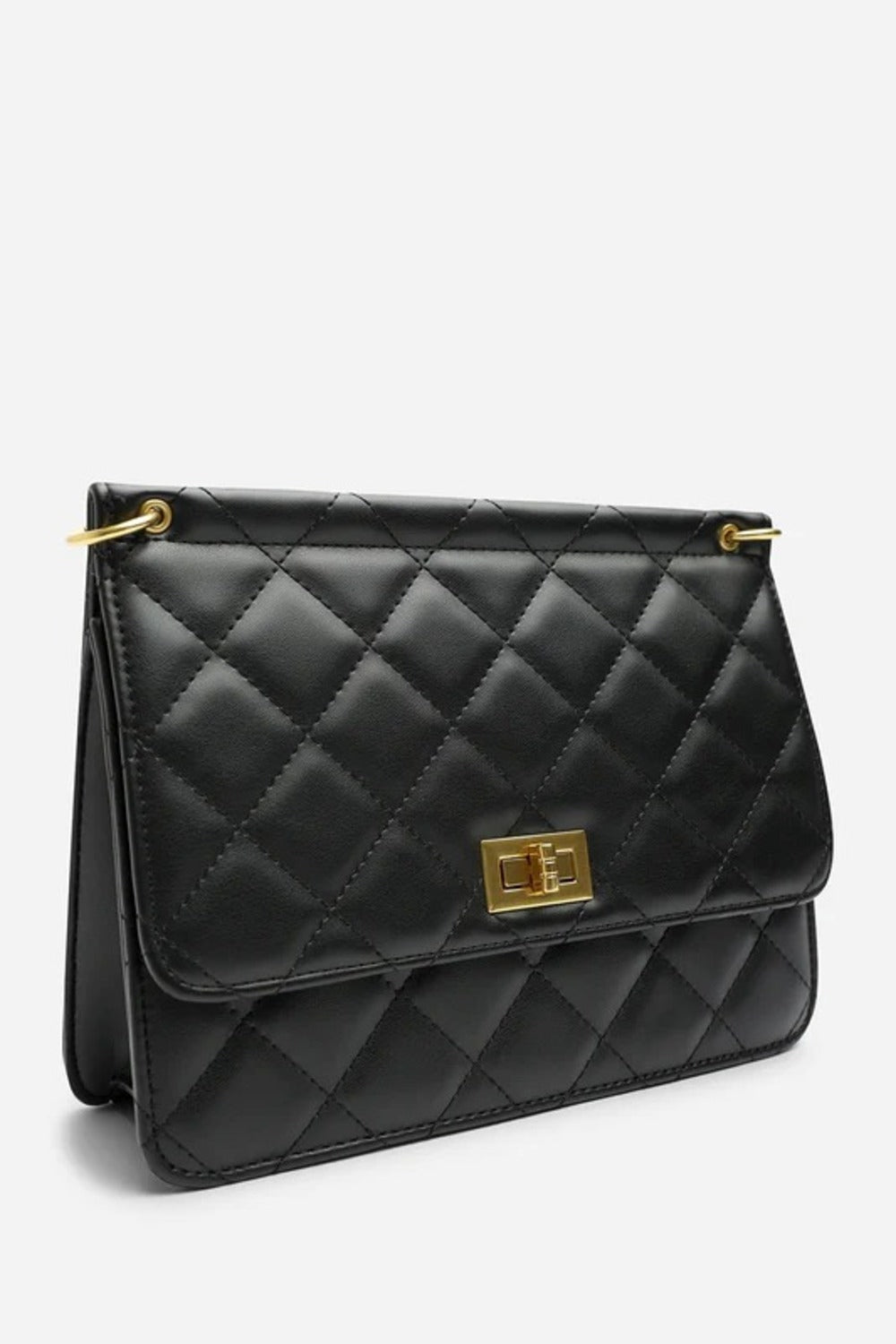 Wholesale Quilted Premium Cross Body Shoulder Bag - Black