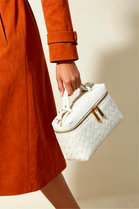 Bulk Cream Woven Premium Vanity Bag - Wholesale