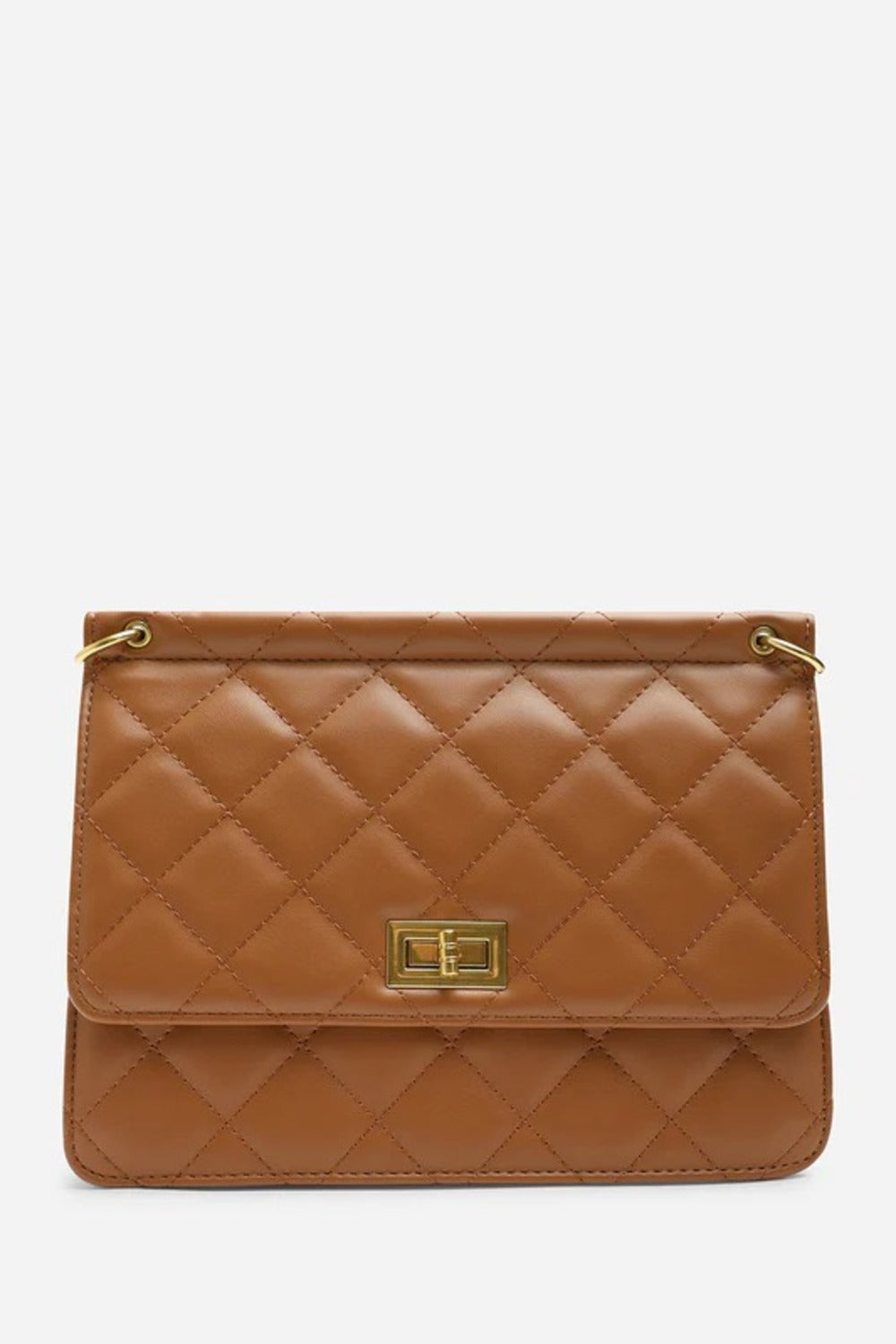 Wholesale Quilted Premium Cross Body Shoulder Bag - Tan